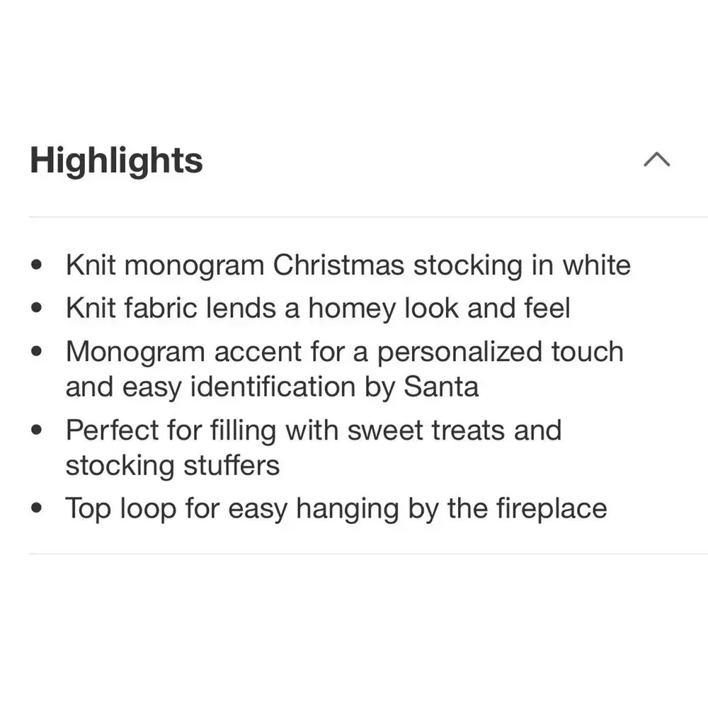 Knit Monogram Christmas Stocking White L - Wondershop